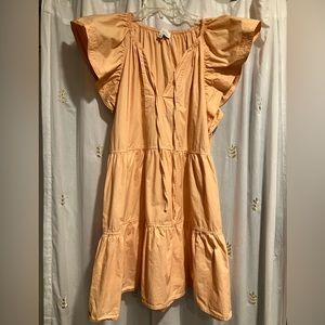 Tangerine-colored Pinch Sundress